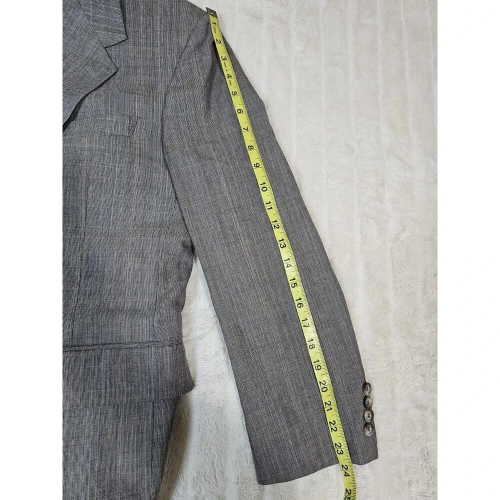 Vintage Austin Manor 3 Piece Suit Mens 42S 35x30 Grey Multi Micro Pinstripe Wool